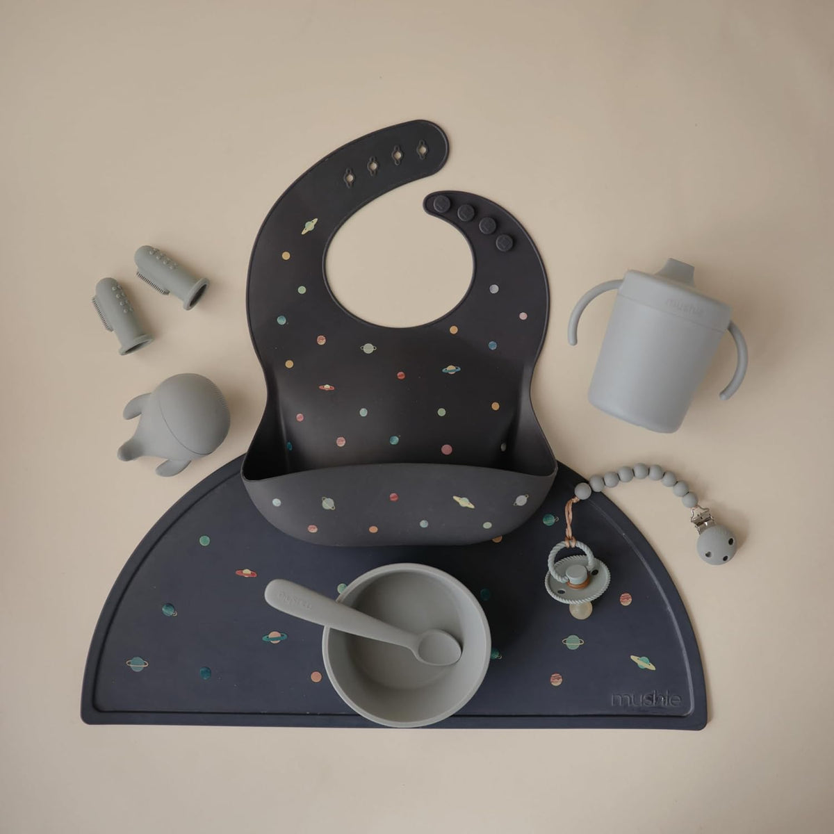 Silicone Baby Bib | Adjustable Fit Waterproof Bibs (Whales) - Colors A