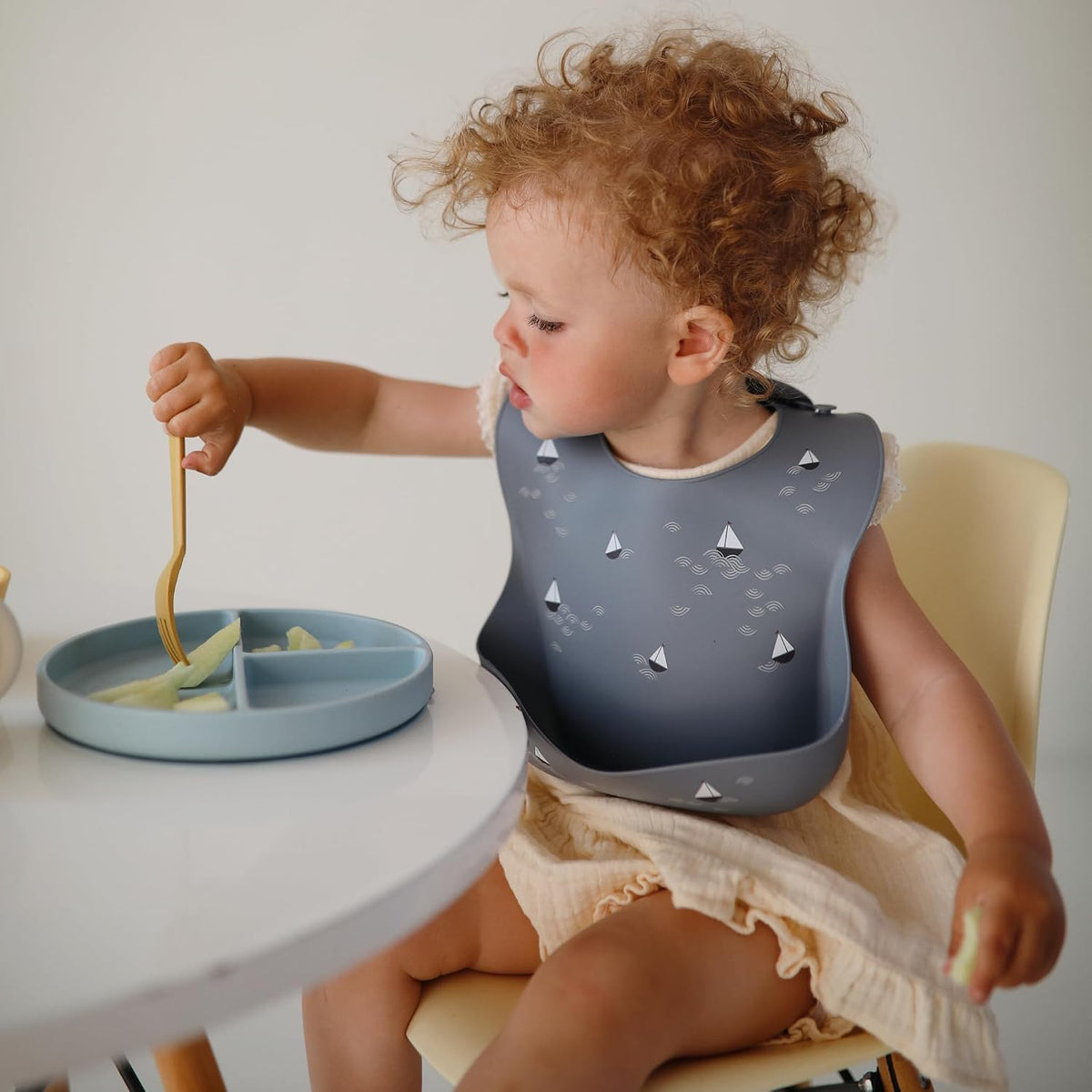 Silicone Baby Bib | Adjustable Fit Waterproof Bibs (Whales) - Colors A