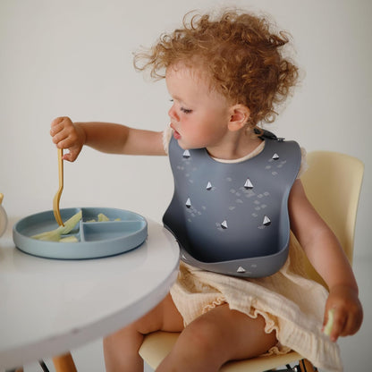Silicone Baby Bib | Adjustable Fit Waterproof Bibs (Whales) - Colors A