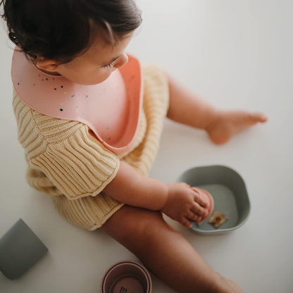 Silicone Baby Bib | Adjustable Fit Waterproof Bibs (Whales) - Colors A
