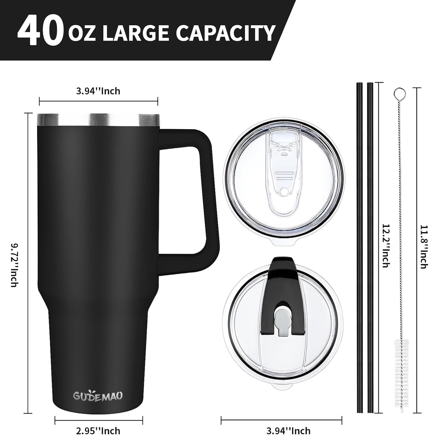 30 oz Tumbler with Handle, Stainless Steel Insulated Tumbler with Lid and Straw, Double Wall Vacuum Coffee Mug Tumbler, Insulated Coffee Thermal Cup for Cold and Hot (Fruit Green)