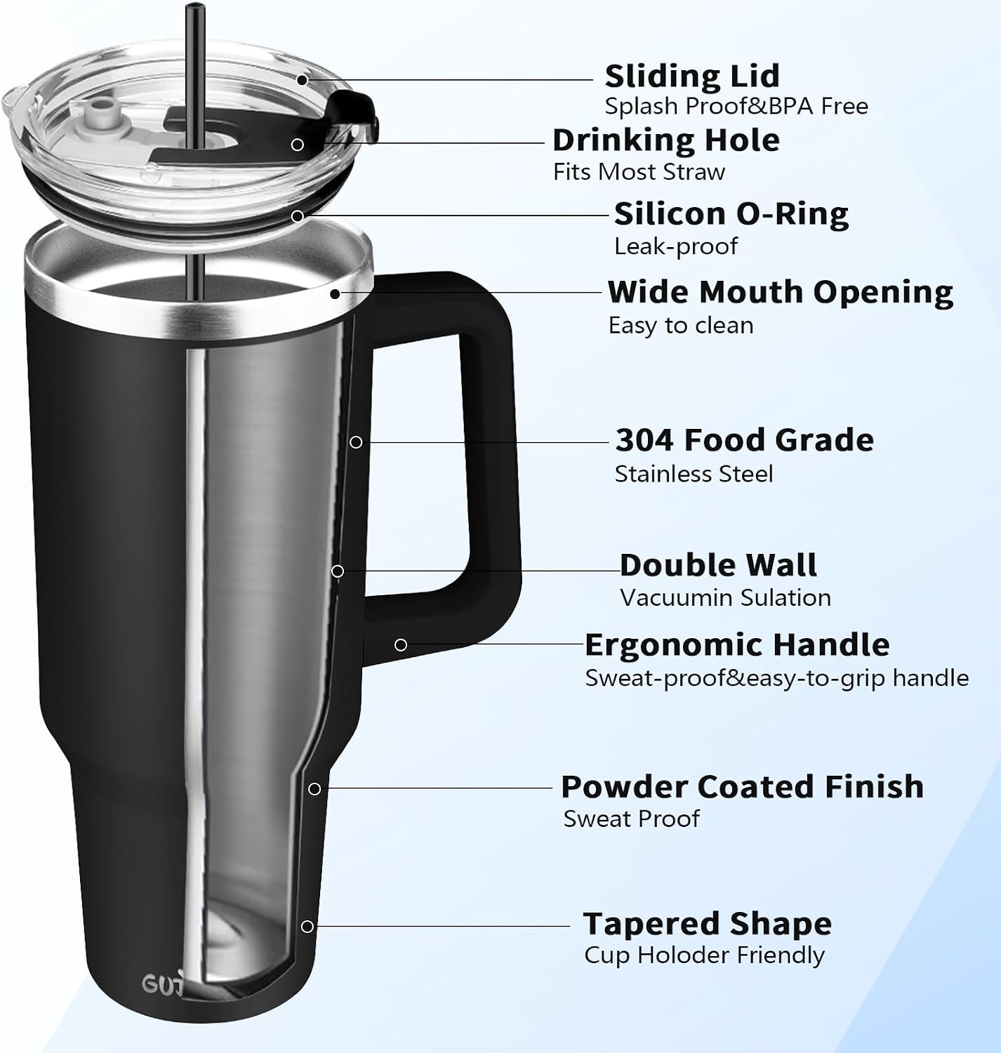 30 oz Tumbler with Handle, Stainless Steel Insulated Tumbler with Lid and Straw, Double Wall Vacuum Coffee Mug Tumbler, Insulated Coffee Thermal Cup for Cold and Hot (Fruit Green)