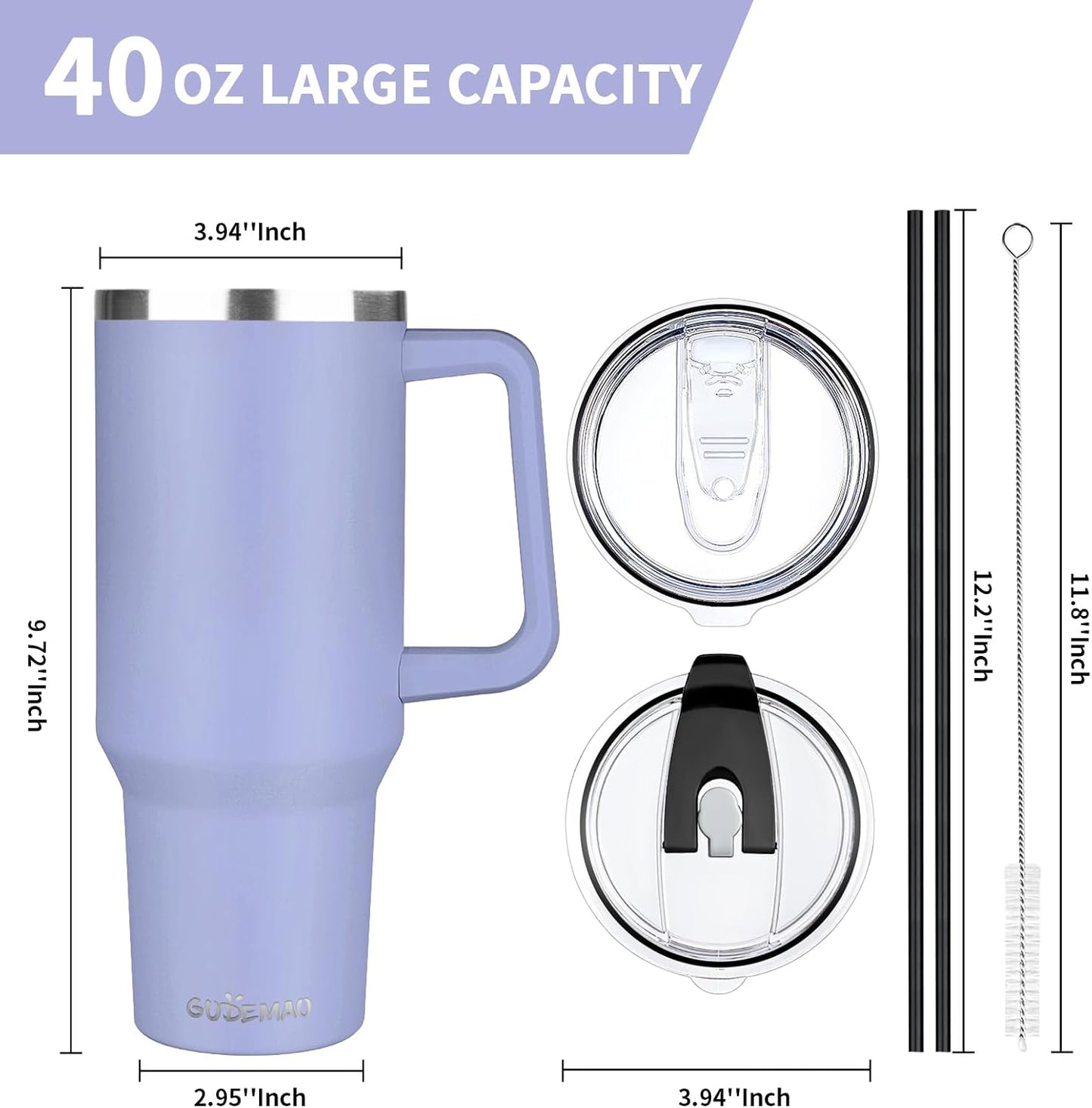 30 oz Tumbler with Handle, Stainless Steel Insulated Tumbler with Lid and Straw, Double Wall Vacuum Coffee Mug Tumbler, Insulated Coffee Thermal Cup for Cold and Hot (Fruit Green)