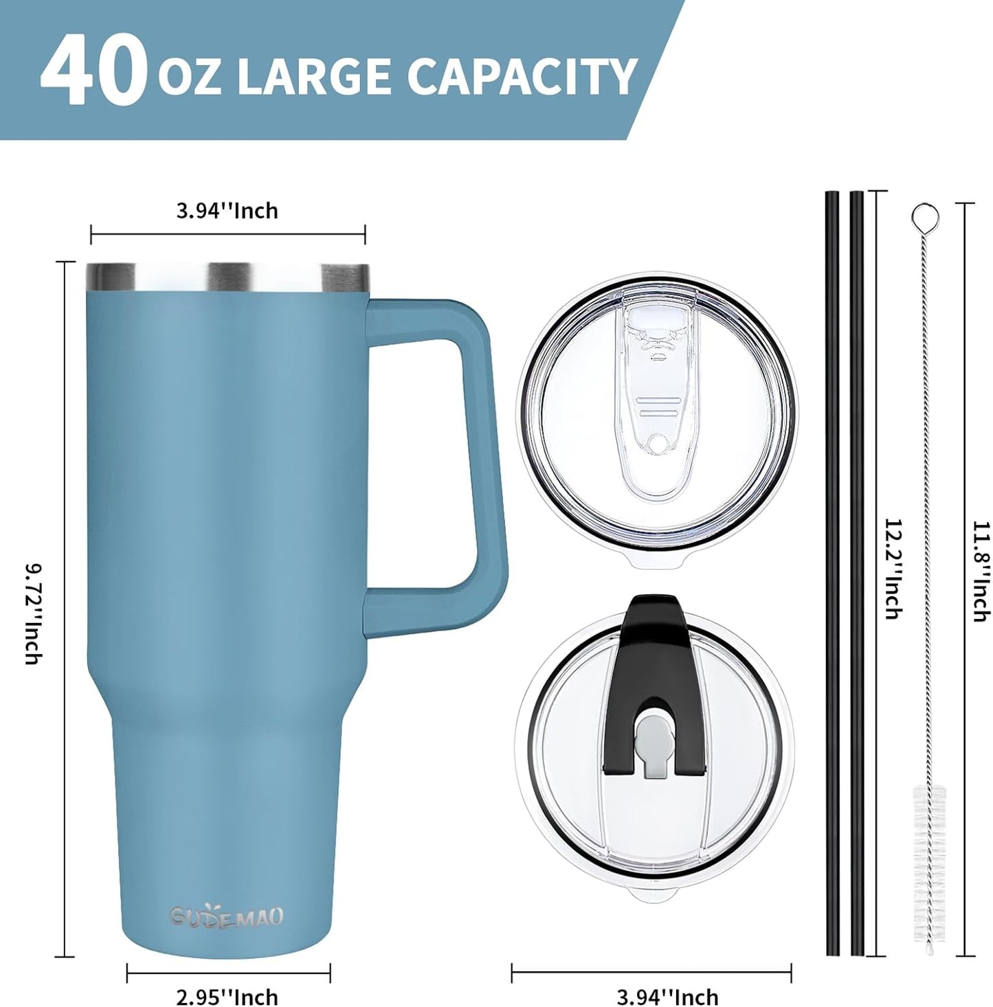 30 oz Tumbler with Handle, Stainless Steel Insulated Tumbler with Lid and Straw, Double Wall Vacuum Coffee Mug Tumbler, Insulated Coffee Thermal Cup for Cold and Hot (Fruit Green)