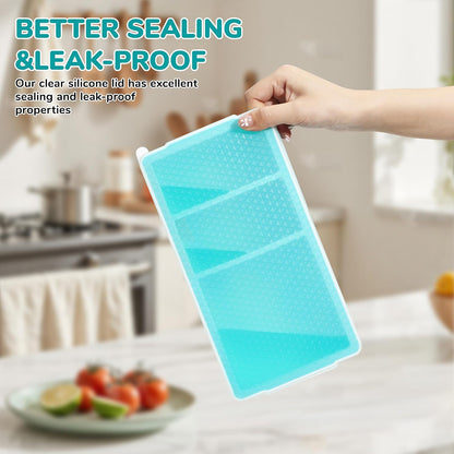 Silicone Freezer Trays with Lid (2-Pack), 1-Cup & 2-Cup Silicone Freezer Molds, Stackable Soup Cubes Freezer Tray with Lid for Portion Control, Food Storage & Meal Prep, Oven & Dishwasher Safe