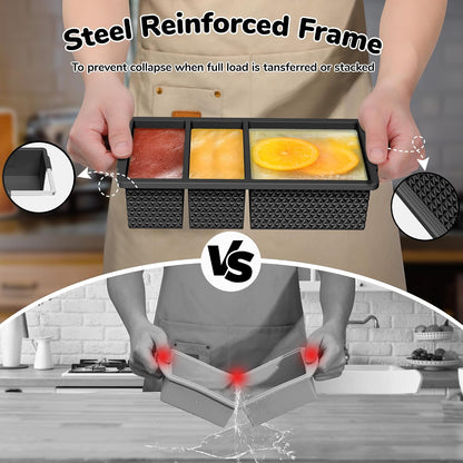 Silicone Freezer Trays with Lid (2-Pack), 1-Cup & 2-Cup Silicone Freezer Molds, Stackable Soup Cubes Freezer Tray with Lid for Portion Control, Food Storage & Meal Prep, Oven & Dishwasher Safe