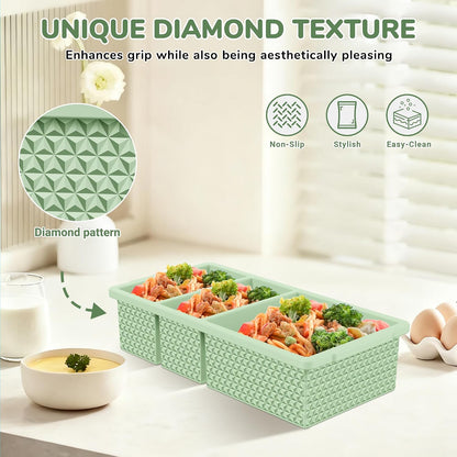 Silicone Freezer Trays with Lid (2-Pack), 1-Cup & 2-Cup Silicone Freezer Molds, Stackable Soup Cubes Freezer Tray with Lid for Portion Control, Food Storage & Meal Prep, Oven & Dishwasher Safe