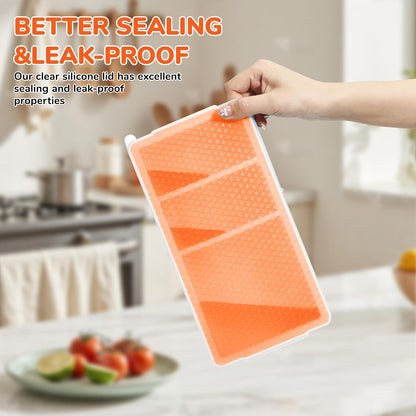 Silicone Freezer Trays with Lid (2-Pack), 1-Cup & 2-Cup Silicone Freezer Molds, Stackable Soup Cubes Freezer Tray with Lid for Portion Control, Food Storage & Meal Prep, Oven & Dishwasher Safe