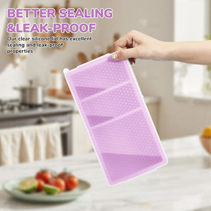 Silicone Freezer Trays with Lid (2-Pack), 1-Cup & 2-Cup Silicone Freezer Molds, Stackable Soup Cubes Freezer Tray with Lid for Portion Control, Food Storage & Meal Prep, Oven & Dishwasher Safe