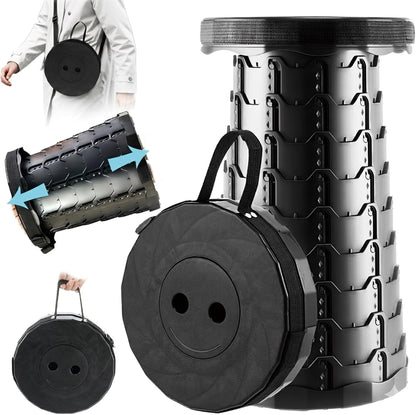 Collapsible Stool, Foldable Portable Stool for Adults, Black