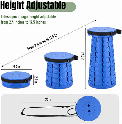 Collapsible Stool, Foldable Portable Stool for Adults, Black