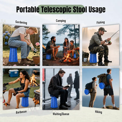 Collapsible Stool, Foldable Portable Stool for Adults, Black