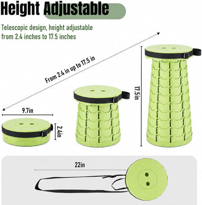 Collapsible Stool, Foldable Portable Stool for Adults, Black