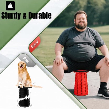 Collapsible Stool, Foldable Portable Stool for Adults, Black