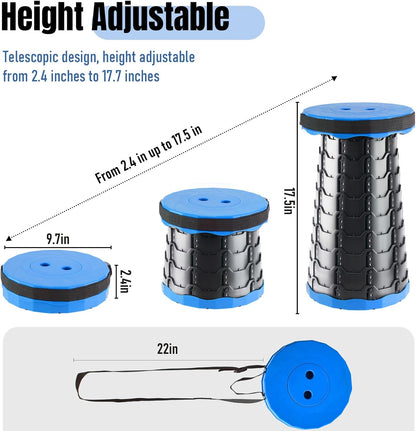 Collapsible Stool, Foldable Portable Stool for Adults, Black