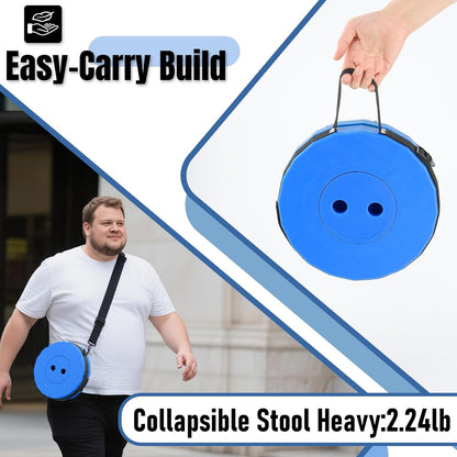 Collapsible Stool, Foldable Portable Stool for Adults, Black