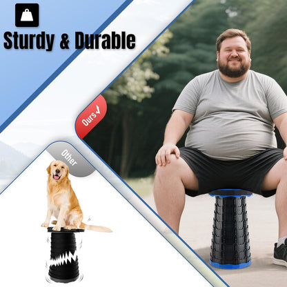 Collapsible Stool, Foldable Portable Stool for Adults, Black