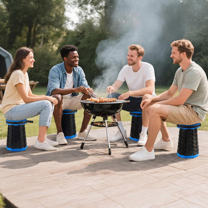 Collapsible Stool, Foldable Portable Stool for Adults, Black