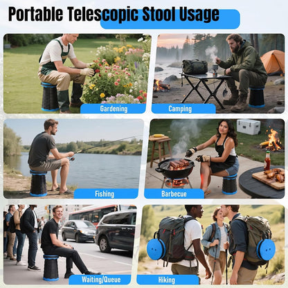 Collapsible Stool, Foldable Portable Stool for Adults, Black