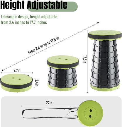 Collapsible Stool, Foldable Portable Stool for Adults, Black