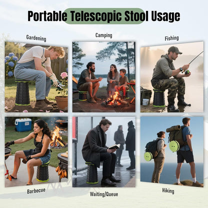 Collapsible Stool, Foldable Portable Stool for Adults, Black