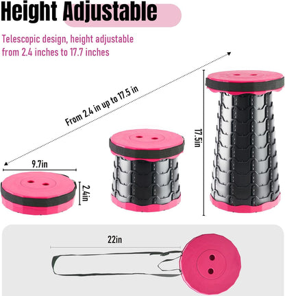 Collapsible Stool, Foldable Portable Stool for Adults, Black