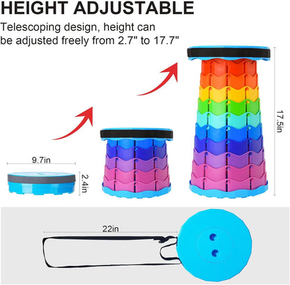 Collapsible Stool, Foldable Portable Stool for Adults, Black