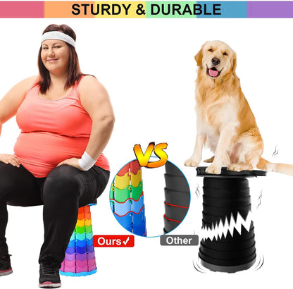 Collapsible Stool, Foldable Portable Stool for Adults, Black