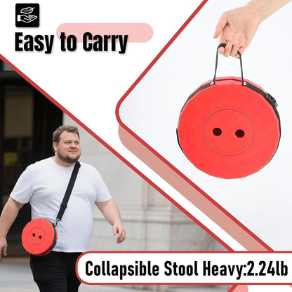 Collapsible Stool, Foldable Portable Stool for Adults, Black