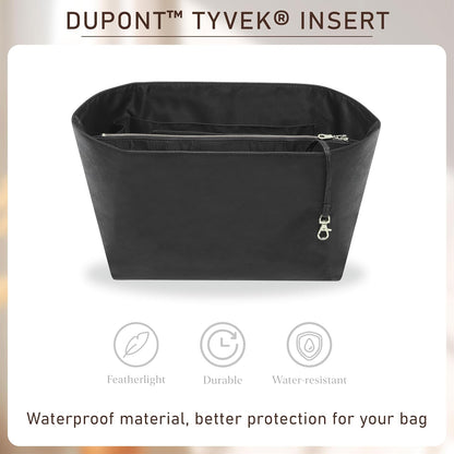 Long Champ Organizer Insert, Bag Organizer Insert for le pliage Large and More, Lightweight Waterproof DupontPaper, Keeps Handbags Shaped & Neat, 6 Compartments, 4 Size (Black, L)