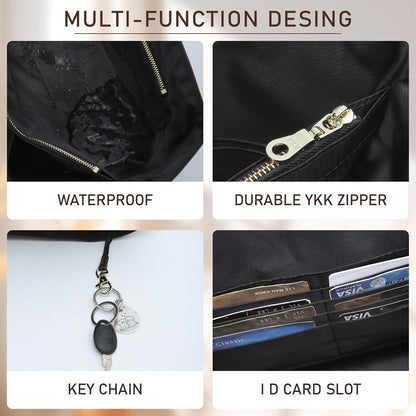Long Champ Organizer Insert, Bag Organizer Insert for le pliage Large and More, Lightweight Waterproof DupontPaper, Keeps Handbags Shaped & Neat, 6 Compartments, 4 Size (Black, L)