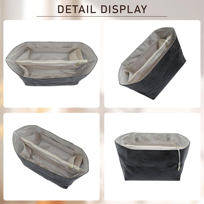 Long Champ Organizer Insert, Bag Organizer Insert for le pliage Large and More, Lightweight Waterproof DupontPaper, Keeps Handbags Shaped & Neat, 6 Compartments, 4 Size (Black, L)