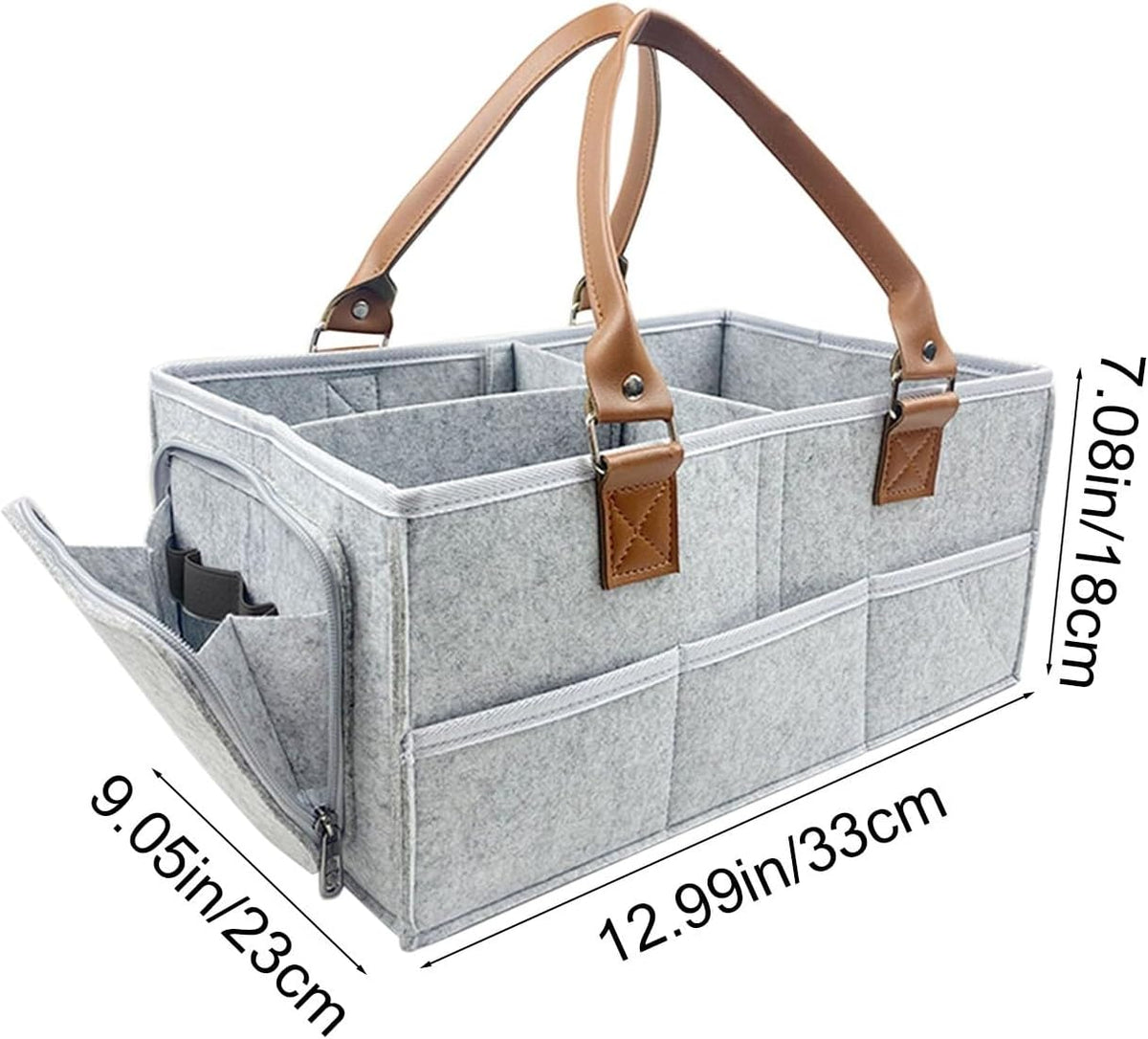 Baby Diaper Caddy Organizer, Nursery Storage Bin and Car Organizer for Diapers and Baby Wipes