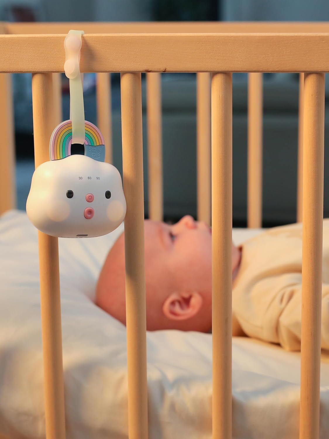 Baby Sound Machine Portable White Noise Machine with 14 Soothing Sounds Rechargeable White Noise Sound Machine with 3 Timer Setting and Night Light