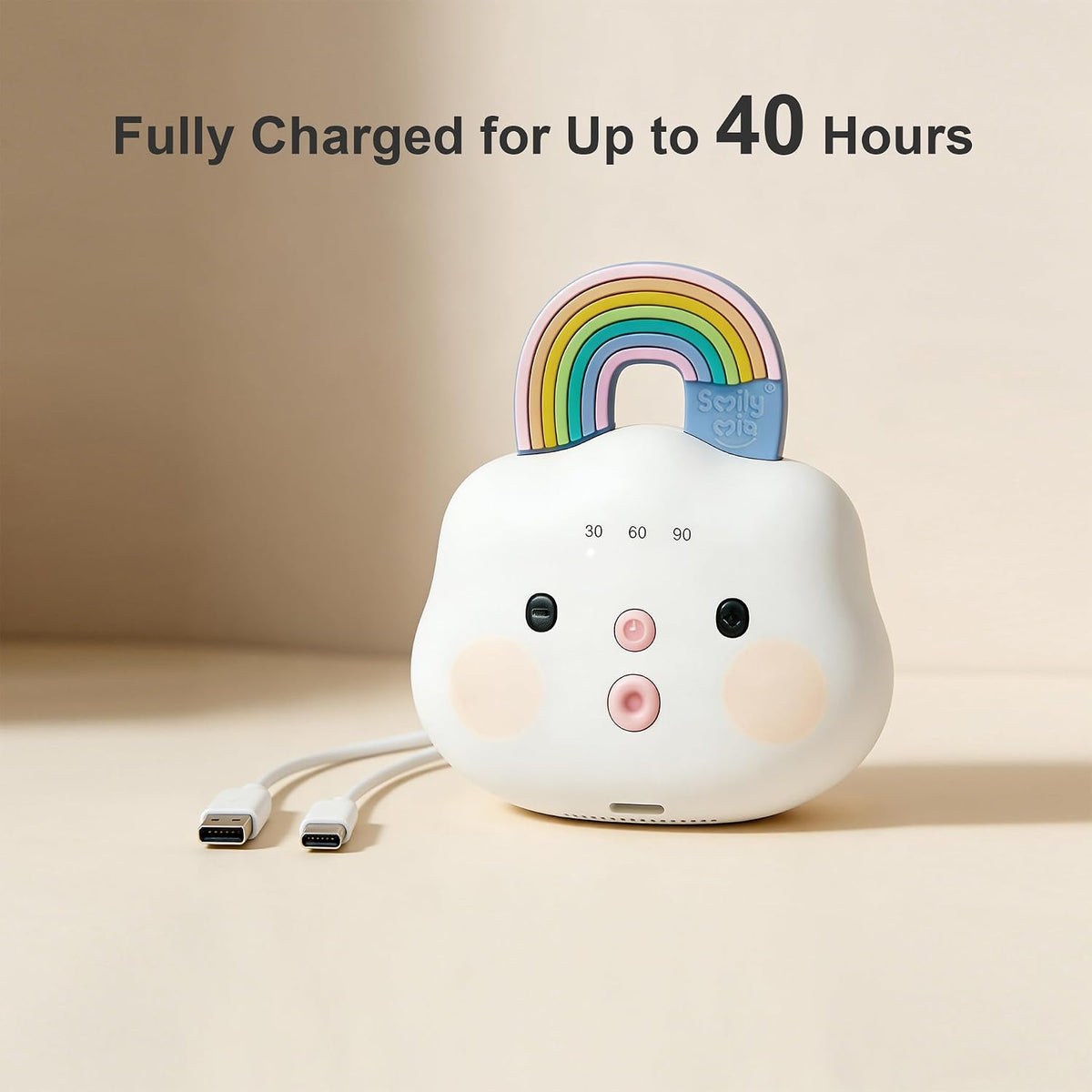 Baby Sound Machine Portable White Noise Machine with 14 Soothing Sounds Rechargeable White Noise Sound Machine with 3 Timer Setting and Night Light