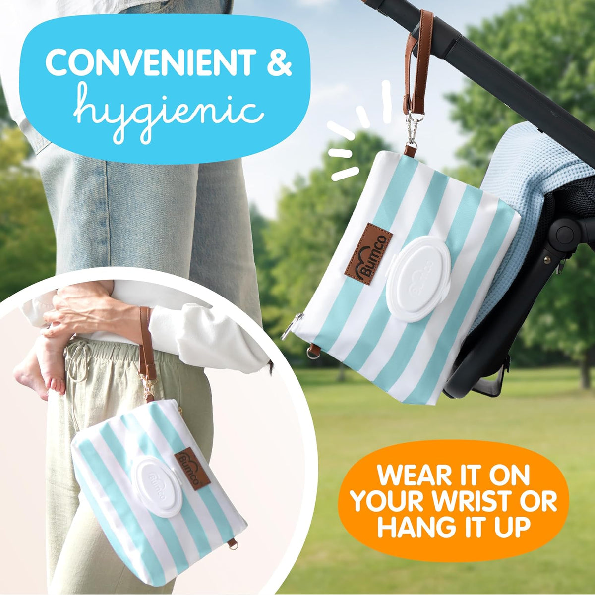 Portable Diaper Clutch Bag and Travel Diaper Cream Spatula Set
