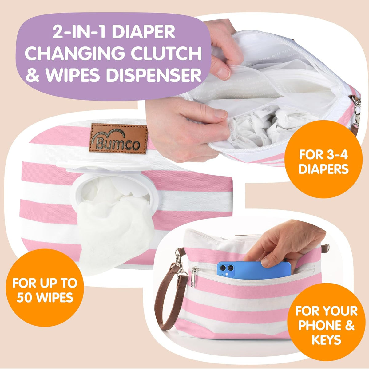 Portable Diaper Clutch Bag and Travel Diaper Cream Spatula Set