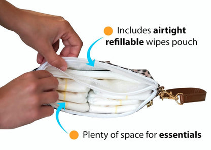 Portable Diaper Clutch Bag and Travel Diaper Cream Spatula Set