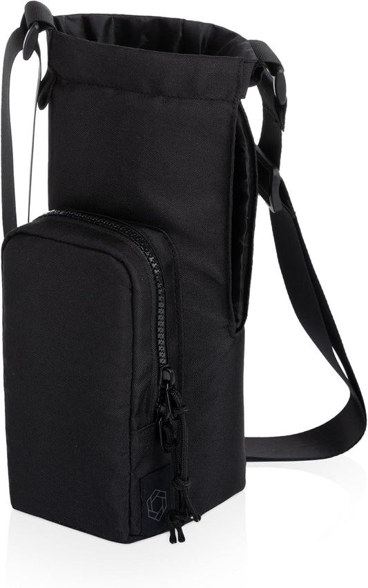 PICNIC TIME Eclipse 40 oz Tumber Tote, Drink Carrier Crossbody Bag, Water Bottle Holder with Shoulder Strap and Phone Pocket, (Gray)