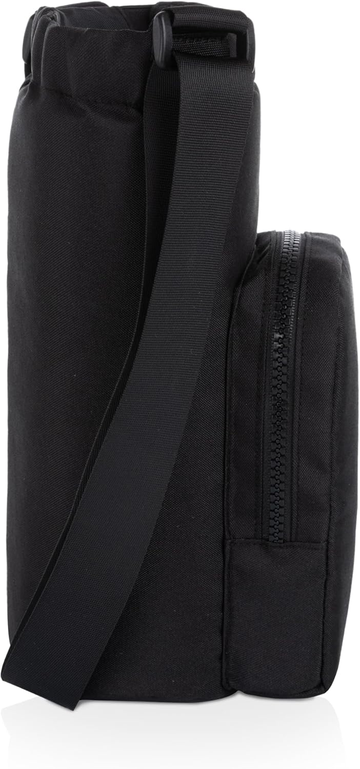 PICNIC TIME Eclipse 40 oz Tumber Tote, Drink Carrier Crossbody Bag, Water Bottle Holder with Shoulder Strap and Phone Pocket, (Gray)