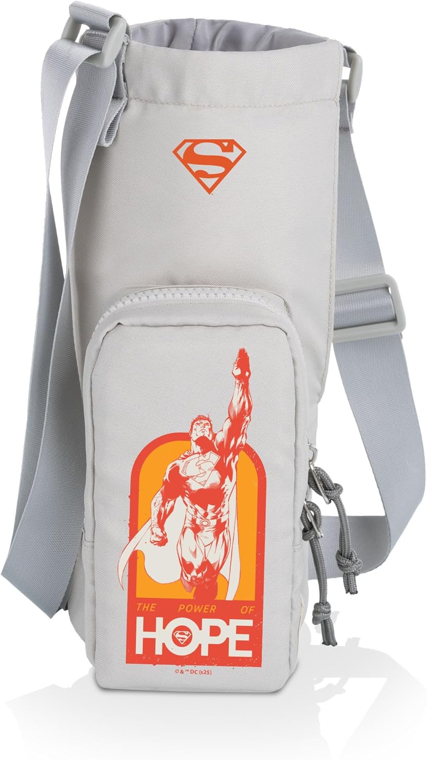 PICNIC TIME Eclipse 40 oz Tumber Tote, Drink Carrier Crossbody Bag, Water Bottle Holder with Shoulder Strap and Phone Pocket, (Gray)