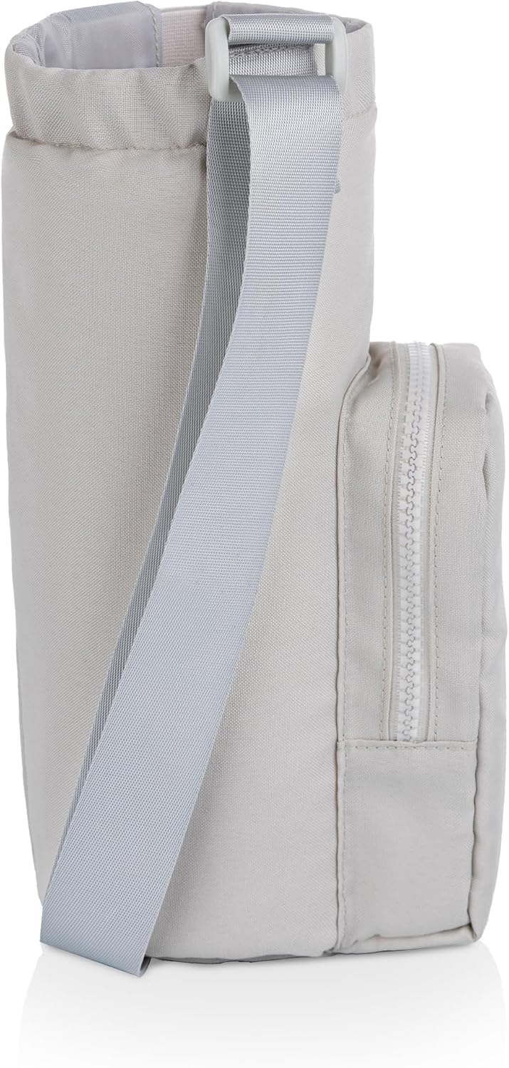 PICNIC TIME Eclipse 40 oz Tumber Tote, Drink Carrier Crossbody Bag, Water Bottle Holder with Shoulder Strap and Phone Pocket, (Gray)