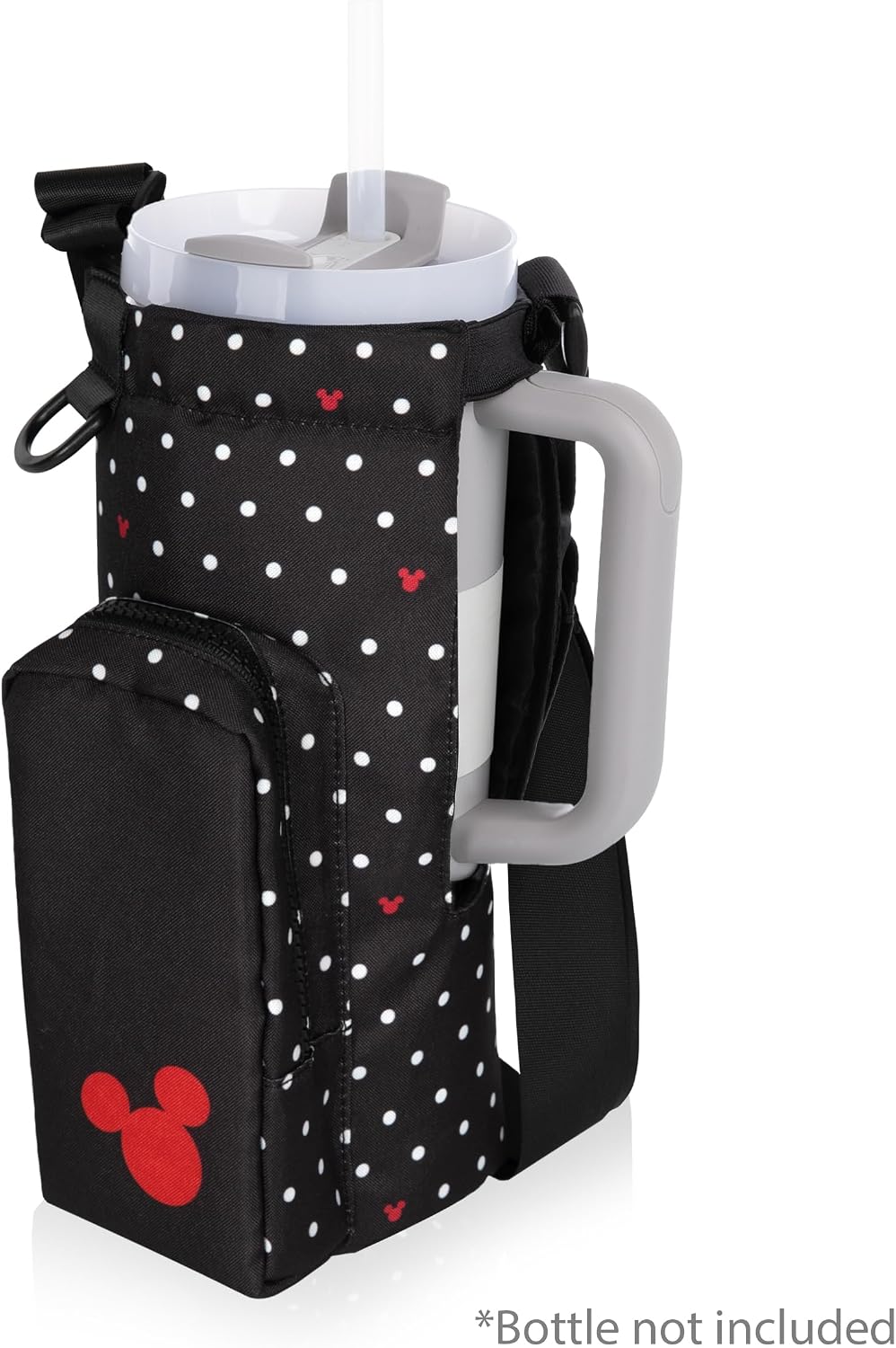 PICNIC TIME Eclipse 40 oz Tumber Tote, Drink Carrier Crossbody Bag, Water Bottle Holder with Shoulder Strap and Phone Pocket, (Gray)