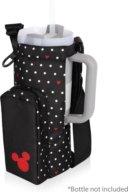 PICNIC TIME Eclipse 40 oz Tumber Tote, Drink Carrier Crossbody Bag, Water Bottle Holder with Shoulder Strap and Phone Pocket, (Gray)