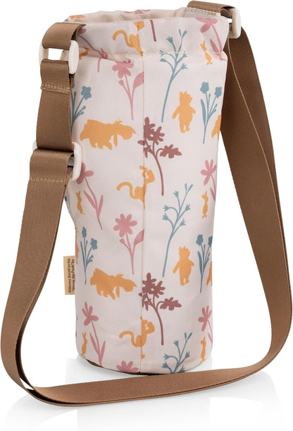 PICNIC TIME Eclipse 40 oz Tumber Tote, Drink Carrier Crossbody Bag, Water Bottle Holder with Shoulder Strap and Phone Pocket, (Gray)