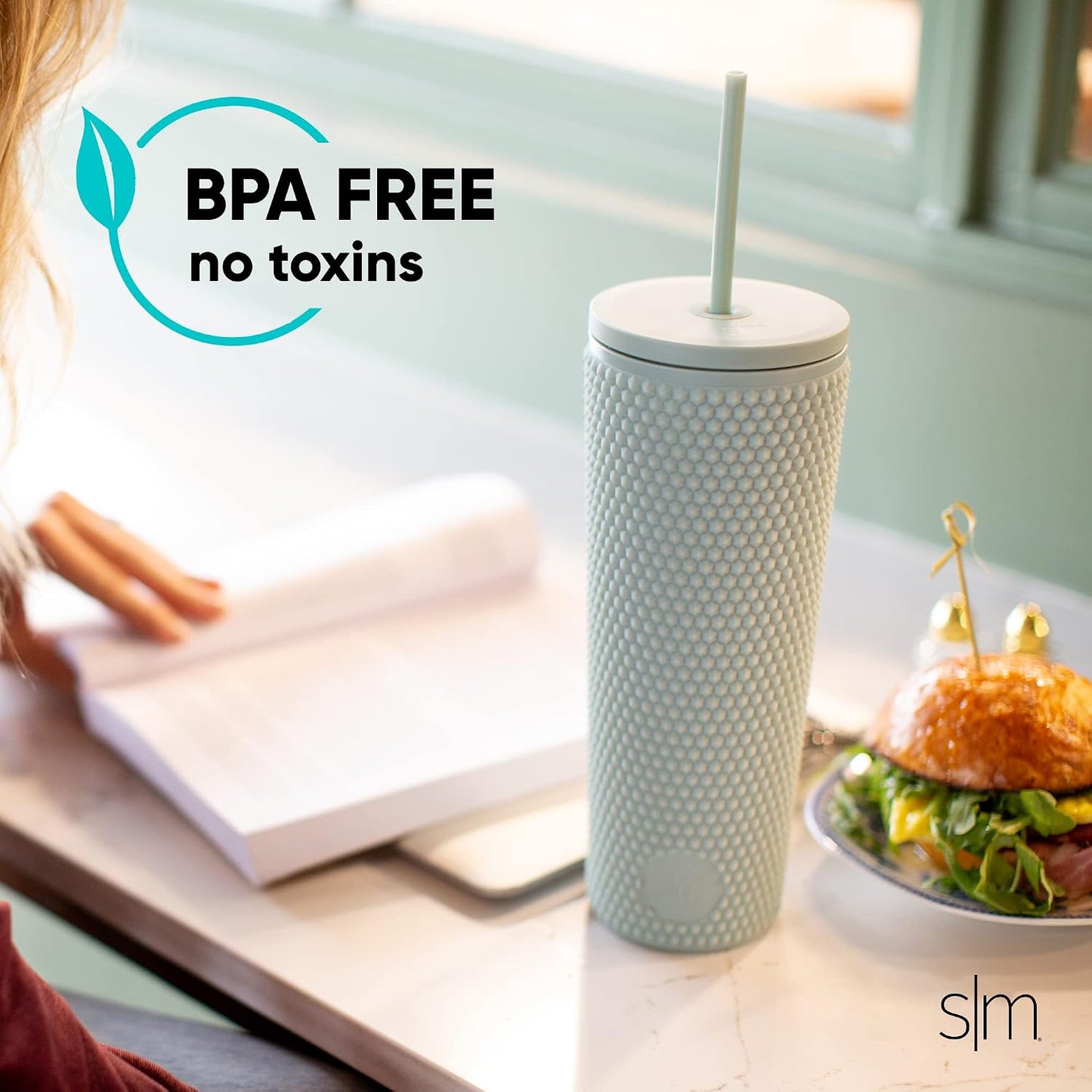 Textured Plastic Tumbler, Straw Lid | 24oz | Pink | Classic Reusable Plastic Cup, Double Wall Insulated | BPA Free Cupholder Friendly Smoothie & Iced Coffee Cup, Raspberry Vibes