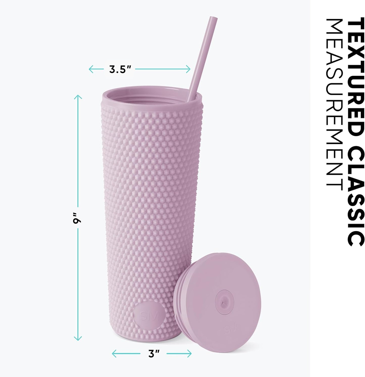 Textured Plastic Tumbler, Straw Lid | 24oz | Pink | Classic Reusable Plastic Cup, Double Wall Insulated | BPA Free Cupholder Friendly Smoothie & Iced Coffee Cup, Raspberry Vibes