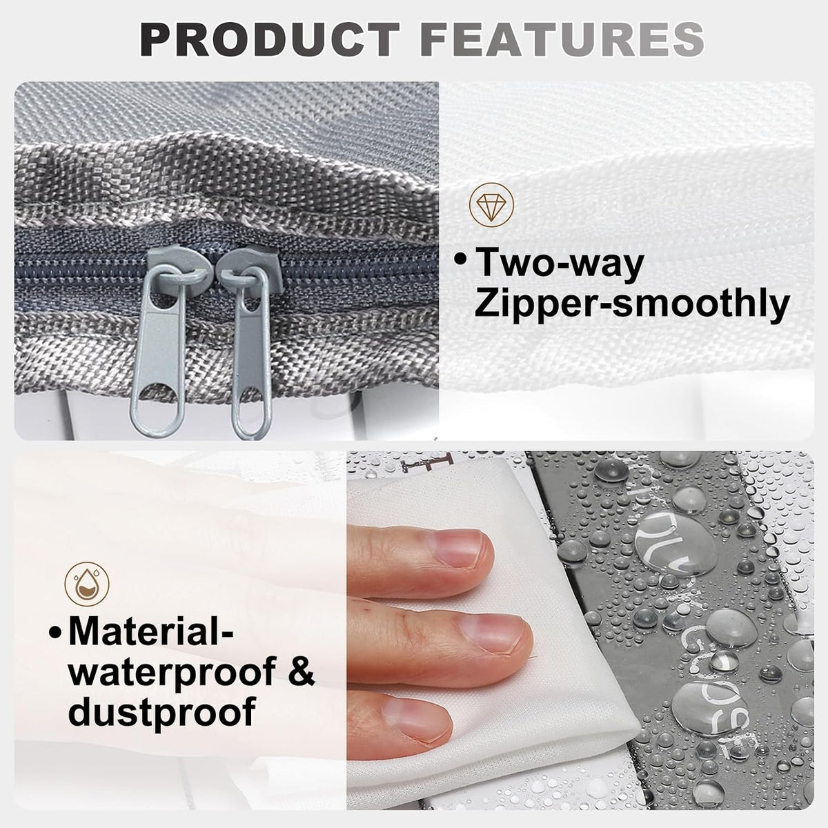 15x9.5x12.6in Clear Storage Bags, Plastic Storage Bags Clear Small Zippered Organizers Foldable Closet Bed Sheet Organizer Cube with Zipper Handles for Book Clothes Yarn,L, Blue