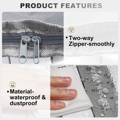 15x9.5x12.6in Clear Storage Bags, Plastic Storage Bags Clear Small Zippered Organizers Foldable Closet Bed Sheet Organizer Cube with Zipper Handles for Book Clothes Yarn,L, Blue