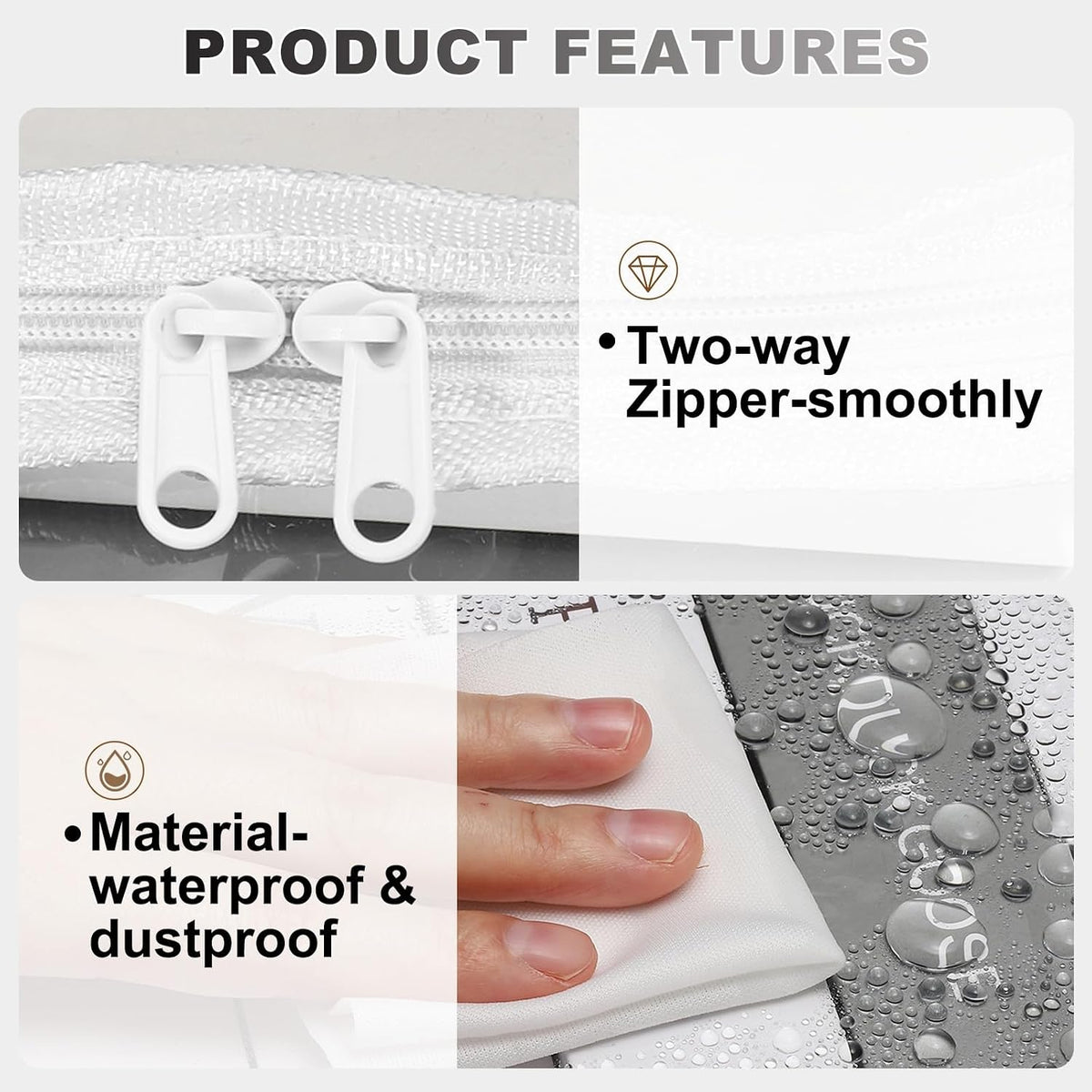 15x9.5x12.6in Clear Storage Bags, Plastic Storage Bags Clear Small Zippered Organizers Foldable Closet Bed Sheet Organizer Cube with Zipper Handles for Book Clothes Yarn,L, Blue